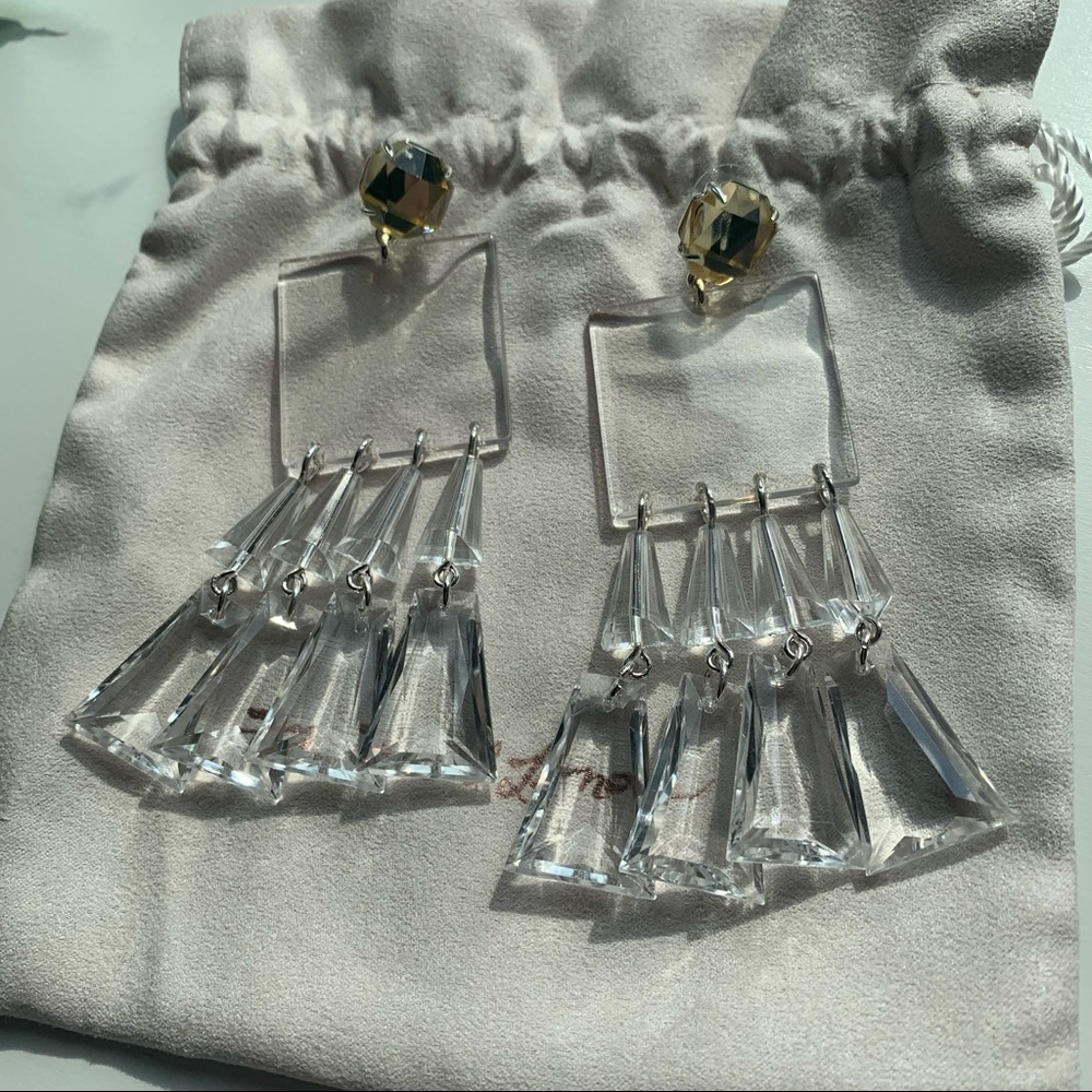 NWT For Love and Lemons Jordyn Earrings in Crystal Clear